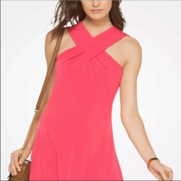 Michael Kors Dresses & Skirts - Michael Kors Cris Cross Neck Dress in Sangria